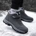 Middle-aged And Elderly Walking Winter New Men's Fleece-lined Thickened Snow Boots Dad's Cotton Non-slip Soft Sole_voghion.com