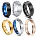 Herrsmycken Enkel ring Borstad 2/4/6/8/10mm Unisex Avfasad Volfram Stålring_voghion.com