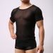 LuvBox Maglietta a maniche corte in rete da uomo, stile coreano casual sexy tedesco_voghion.com