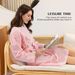 Solid Color Fleece Bathrobe - Winter Plush Robe With Belt, One Size Fits Most (115x55cm), Couple’s Matching Loungewear_voghion.com
