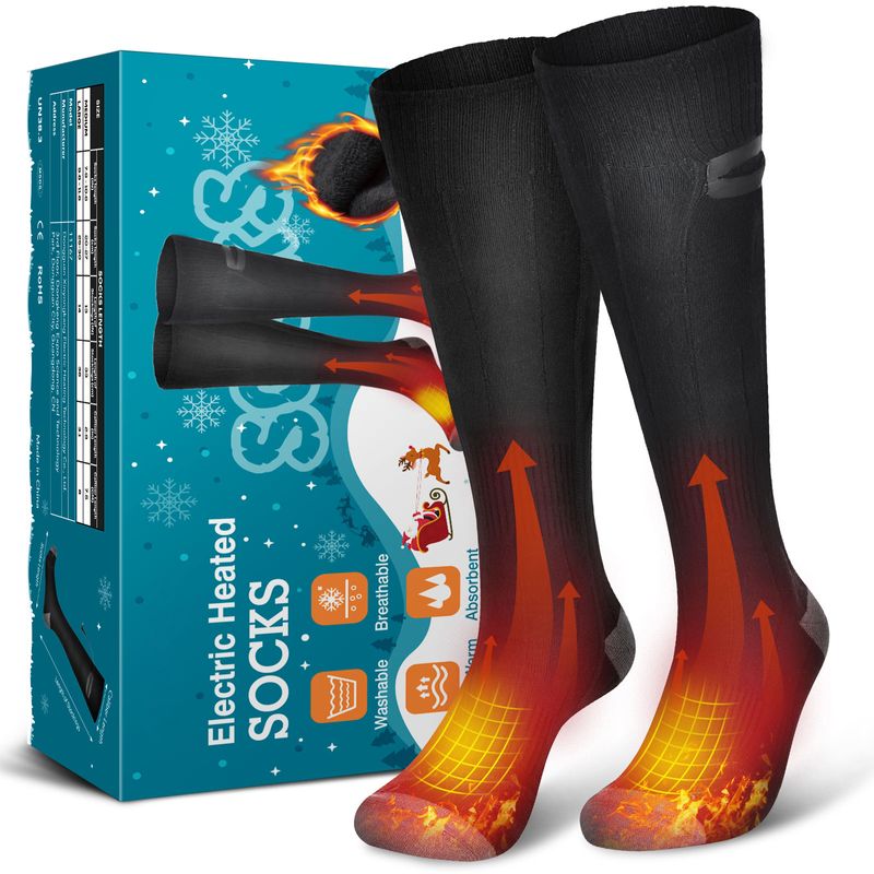 New for men and women, winter cold resistance, feet, socks, warm charging, heating long tube socks_voghion.com