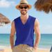 Gilet estivo da uomo americano transfrontaliero, semplice e ampio, con scollo a V, ad asciugatura rapida, traspirante, per l'allenamento in vacanza, 2026_voghion.com