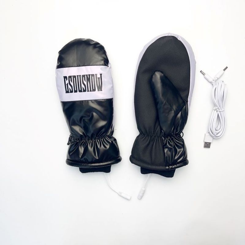 Heating Gloves USB electric ski mittens outdoor sports waterproof, windproof and warm quality fabric with velvet thickening_voghion.com