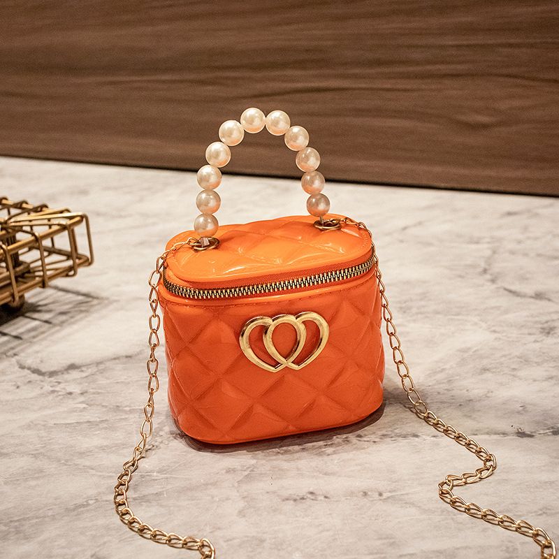 Fashion Mini Bag Diamond Bucket Jelly Bag Double Heart Decoration Small Bag Shoulder Messenger Women's Bag_voghion.com