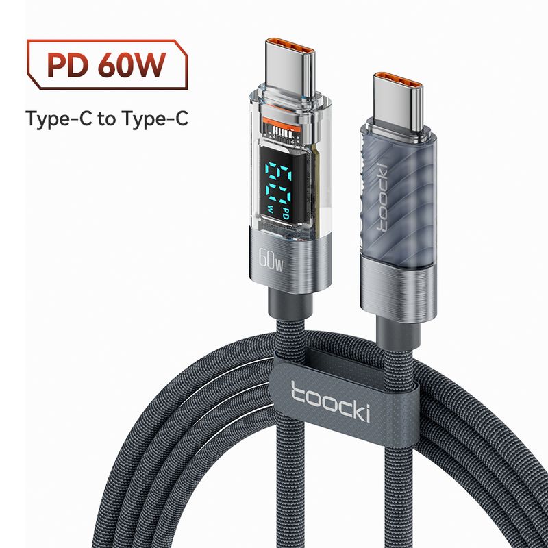 USB C Toocky-kaapeli USB C-kaapeliin Pd 100W/60W pikalatauskaapeli USB-C-tyypin kaapeli_voghion.com
