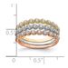 10K Tri-color Set Of Three Stackable CZ Rings_voghion.com