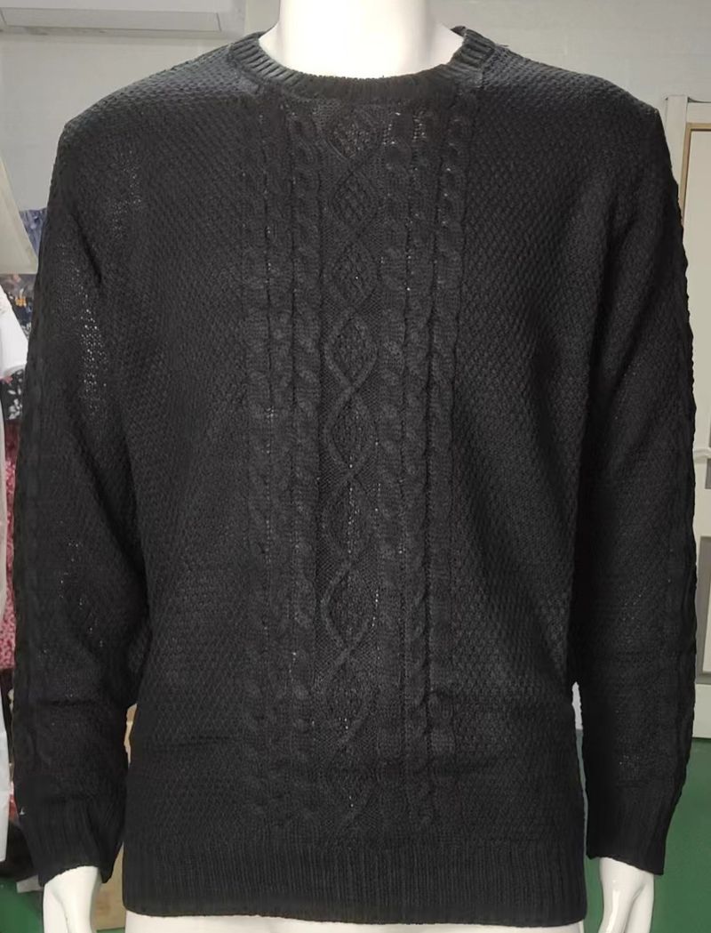 Herren neuer Herbst- und Winterpullover einfarbig Rundhals-Langarmpullover große Herrenbekleidung_voghion.com