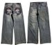 Men's Clothing  retro distressed washed jeans men's  brand teenagers wide-leg workwear heavy-duty design casual pants_voghion.com