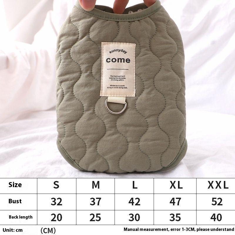 Katzen Herbst Winter Weste mit warmem Lammfell Pullover für kleine und mittelgroße Hunde, Outdoor Schleppschnalle, Haustier Kleidung_voghion.com