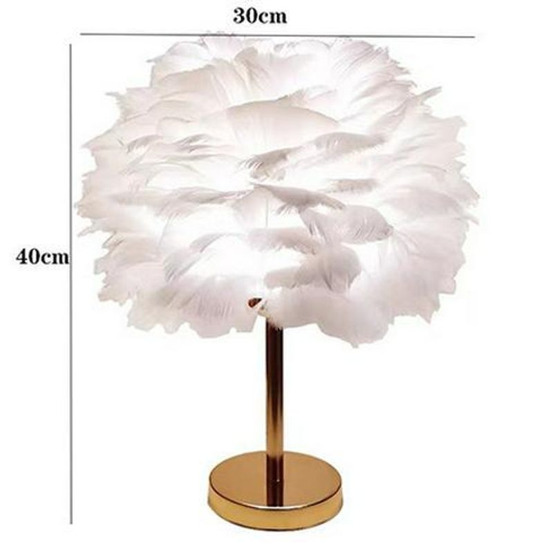 Feather RYYD New Ins Nordic Bedside Decoration Gold Triangle Bedroom LED Desk Lamp_voghion.com