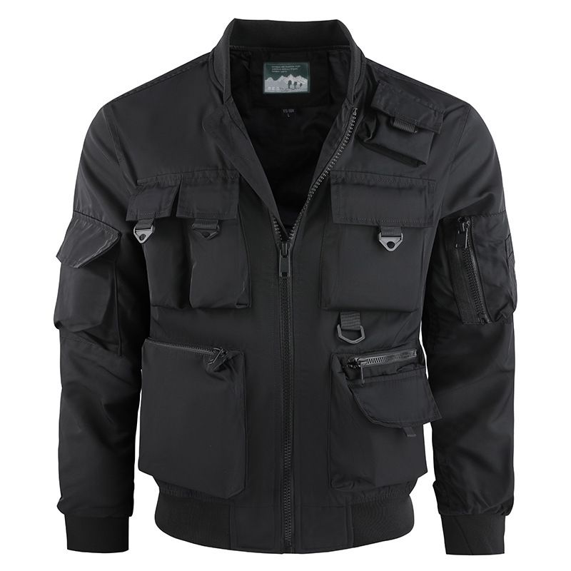 Arbeitsjacke für Herren, Cargojacke mit mehreren Taschen – wasserdichter, winddichter Militär-Taktikmantel für die Arbeit im Freien und Freizeitkleidung_voghion.com
