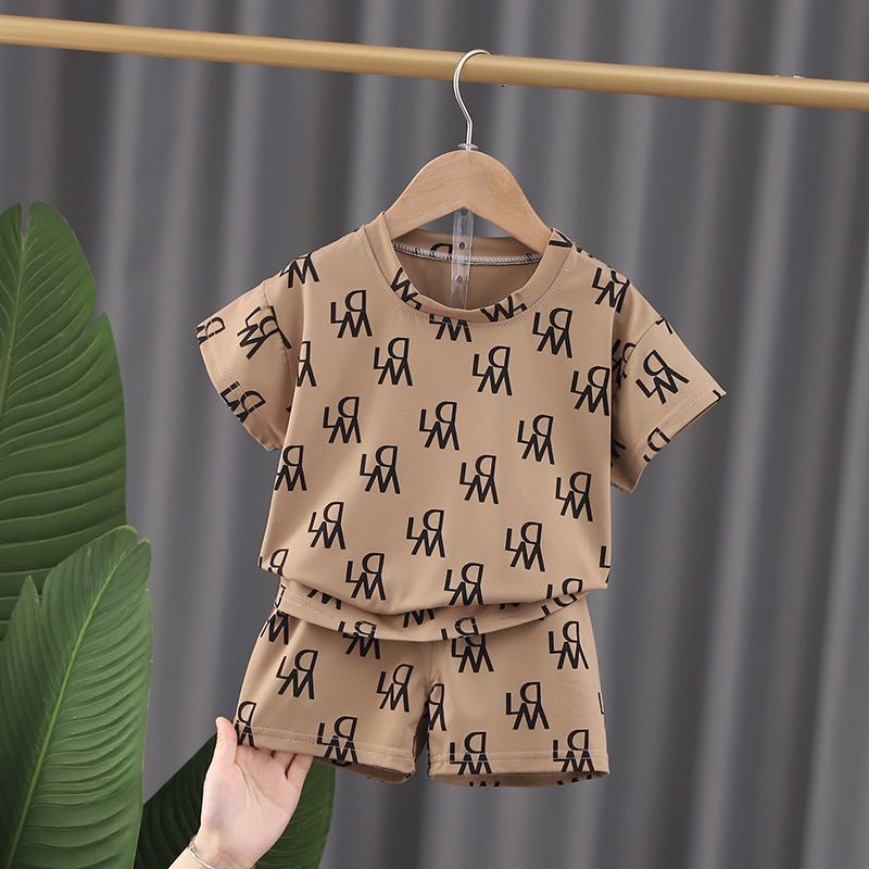 Îmbrăcăminte pentru copii Vară Stil nou Costume pentru băieți pentru copii Ocazional Tendință la modă Costume frumoase Două piese Topuri cu mâneci scurte La modă_voghion.com