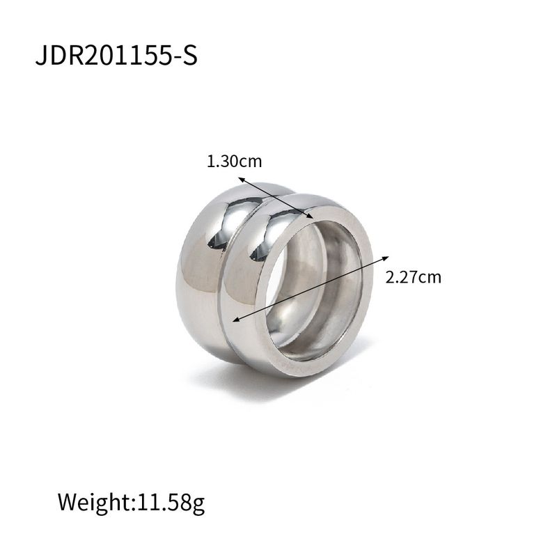 Βραχιόλι Instagram Ring Wide Edge Double Layer Texture Minimalist για γυναίκες υψηλής ποιότητας από τιτάνιο και ατσάλι_voghion.com