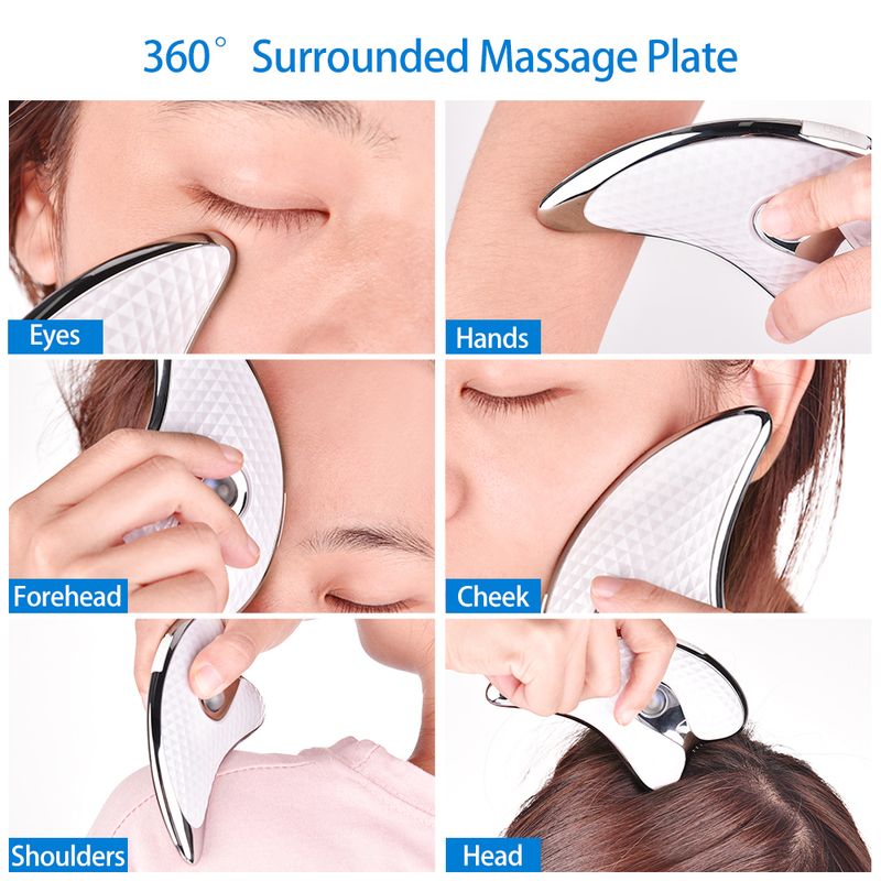 Face Lift Guasha Massager Electric Gua Sha Board Heated Vibrating Facial Massager Red Blue Therapy Scraping Plate Slimming Tools_voghion.com