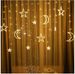 LED Star & Moon Fairy Curtain Lights - 2M X 3.5M Indoor String Lights For Christmas, Weddings (120 LEDs, 4000K, IP43, 220V Plug-in)_voghion.com
