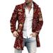 Men's Coat - New Fall/Winter Style Woolen Stand Collar Mid-Length Printed Casual Coat_voghion.com