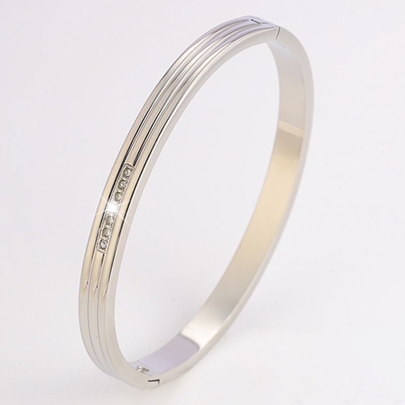Titanium Steel Bracelet Double Stripes Starry Sky Seven Diamond Bracelet For Girls High End Feeling Non Fading Exquisite Diamond Bracelet_voghion.com