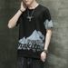 Men's Summer New Short sleeved T-shirt Korean Edition Instagram Brand Versatile Printed Bottom Shirt Pure Cotton Men's T-shirt_voghion.com
