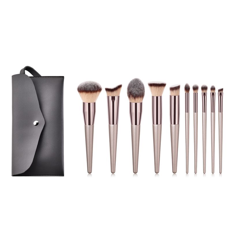 10 stks make-up kwasten set champagne goud zilver pistool kleur cosmetische tas schoonheid schoonheidsgereedschap GUJHUI_voghion.com
