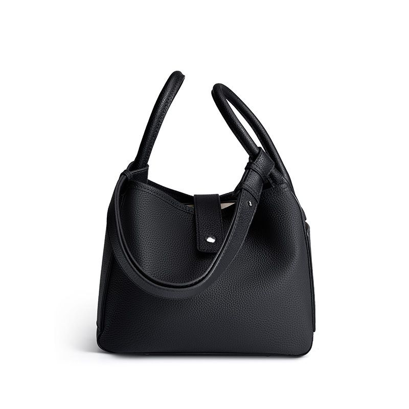Soft Bucket Niche Design Leather Vegetable Basket Women's 2024 New Portable Commuter Bag_voghion.com