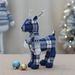 Blue Fabric Reindeer Plush Set – Lying & Standing Christmas Deer Doll With Gift Bag For Window Displays & Holiday Decor_voghion.com