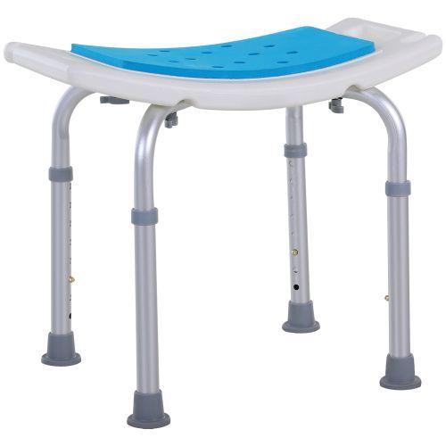 Homcom 6-Level Adjustable Curved Bath Stool Spa Shower Chair Non-Slip Design For The Elderly, Injured, & Pregnant Women_voghion.com