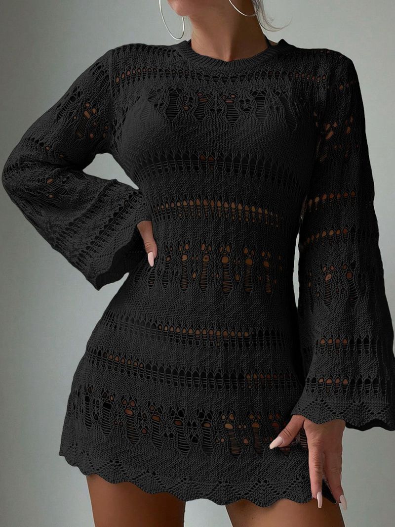 Women's beach visor openwork mesh long sleeve sunscreen shirt Hawaiian holiday bikini visor_voghion.com