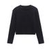 2025 Winter Women's Solid Color Simple Style Sweater Pullover Knitwear + Elastic Waist Short Skirt Set_voghion.com