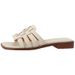 French Summer Woven Sandals For Women's Outdoor Wear, Flat Half Slippers, Thick Soled White Roman Sandals, One Foot Flip_voghion.com