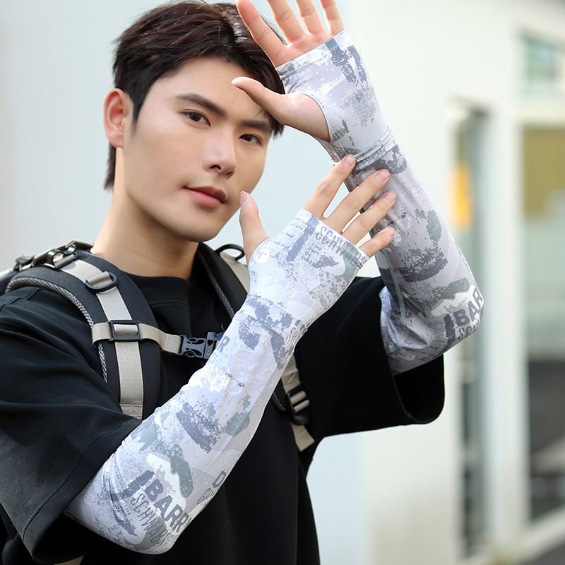 Loose Ice Sleeves Cool Sun Protection Sleeves For Men Summer Driving And Cycling Sunshade Ice Fishing Fingerless Long Sleeves_voghion.com