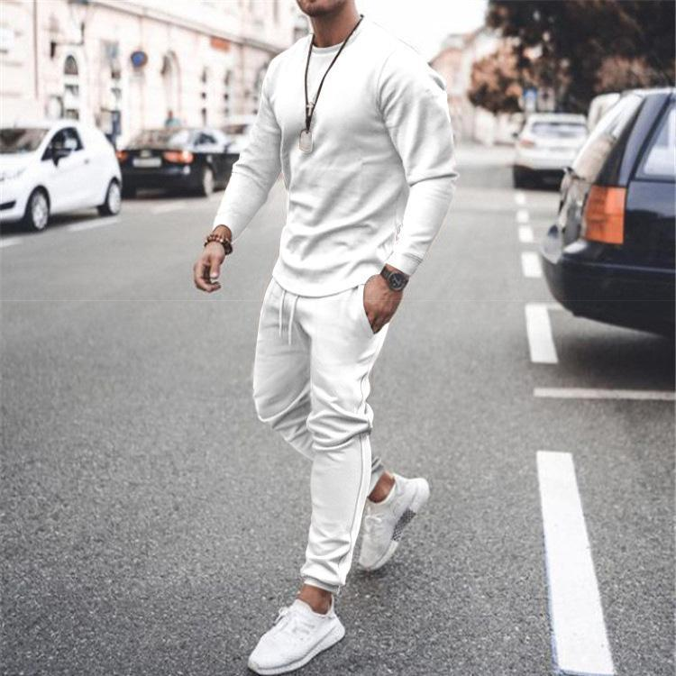 Nuovo set estivo casual a due pezzi a maniche lunghe per uomo trendy multicolore_voghion.com