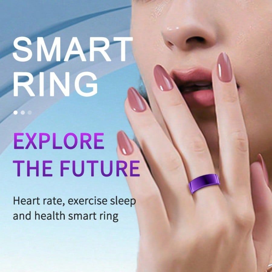 Anillo inteligente PX01 con video corto, libro electrónico, monitorización de ritmo cardíaco, oxígeno en sangre, sueño, ejercicio, conteo de pasos y control remoto con foto._voghion.com