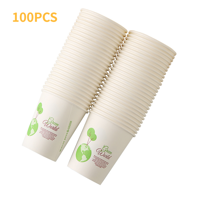 100 bicchieri di carta usa e getta extra spessi - Parete rinforzata per acqua, latte, tè, uso domestico e commerciale, design drago_voghion.com