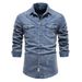 Herren-Jeanshemd im Used-Look – Schweres, gewaschenes Baumwoll-Arbeitshemd für die Freizeit (S-XXL)_voghion.com