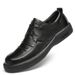 Elegante Herren-Lederschuhe mit Obermaterial und Faltenwurf, runde Schnürschuhe, Gummisohle_voghion.com