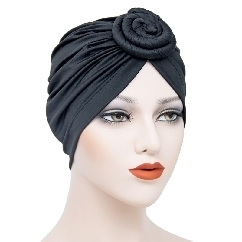 New Milk Silk Donut Hat Ball Hat Ladies Knotted Flower Hat Pullover Hat_voghion.com