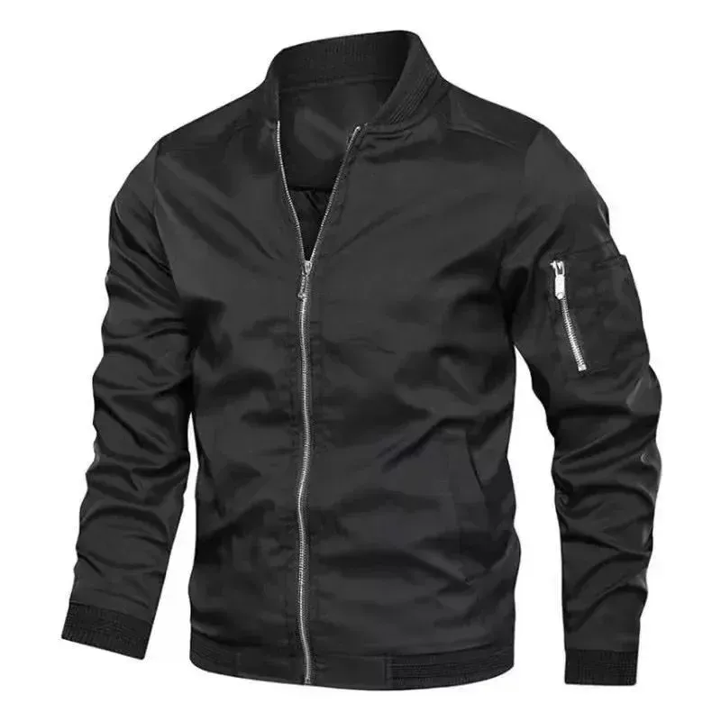 Herren Jacke Herbst Langarm Uniforme da baseball Winddicht Radfahren Dünne Jacke Solide Zipper Casual Jacke Sport all'aria aperta Mantel_voghion.com