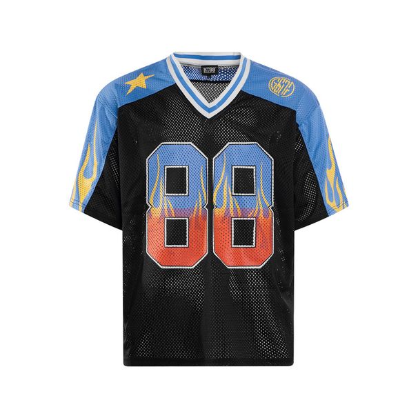 Maglietta casual a maniche corte con scollo a V, estiva, traspirante, in rete traslucida, ad asciugatura rapida, da uomo_voghion.com