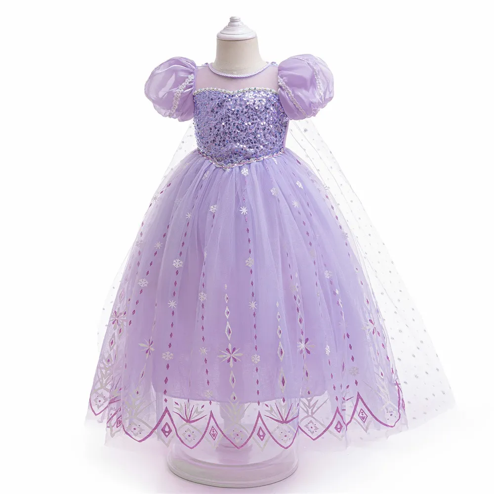 Kids' Clothing Frozen New Cos Costume Girls Princess Dress Long Performance Costume Summer Dress_voghion.com