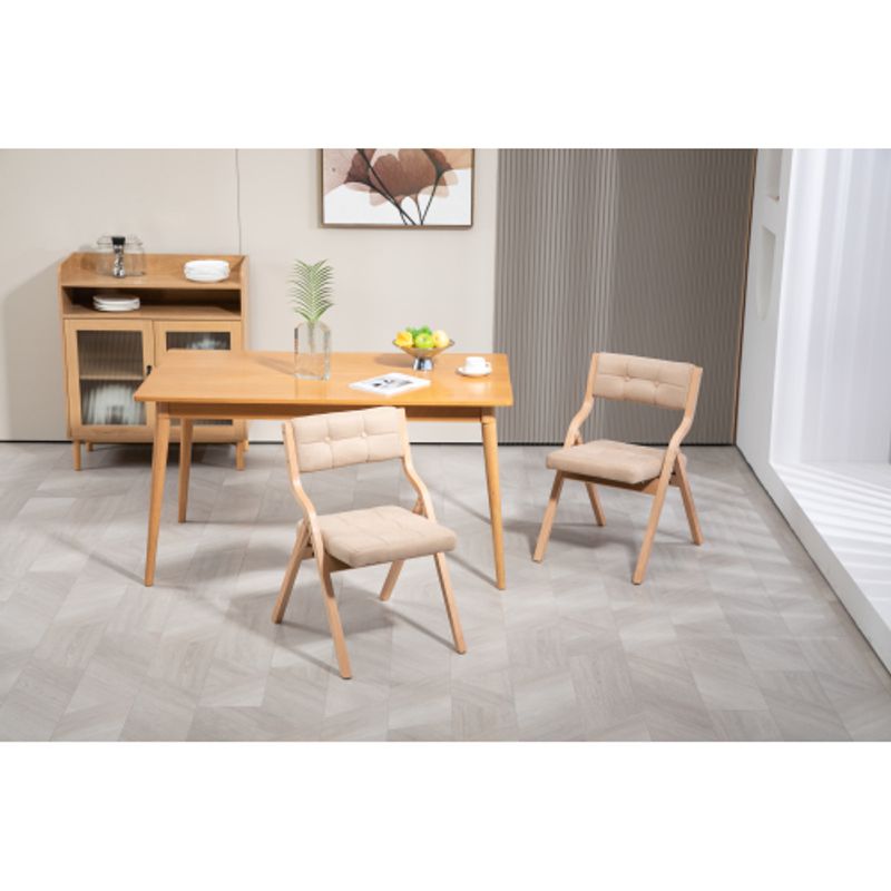 HOMEFUN 2 Klappstühle mit Kissen, Holz gepolsterte Klappstühle, tragbarer, montierter klappbarer Esszimmerstuhl für Gäste, Küche, Büro, Hochzeit, Party_voghion.com