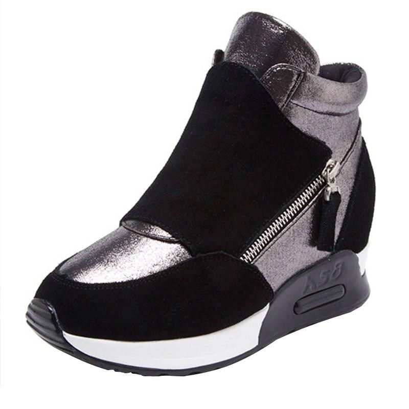 Spring Autumn Fashion Sneakers Women Suede Leather Shoes Height Increasing Flat Platform Spring Autumn Shoes Woman High Top Sneakers_voghion.com