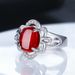Nouveau Bague en Agate rubis calcédoine Jade rouge bague ouverte taille réglable_voghion.com