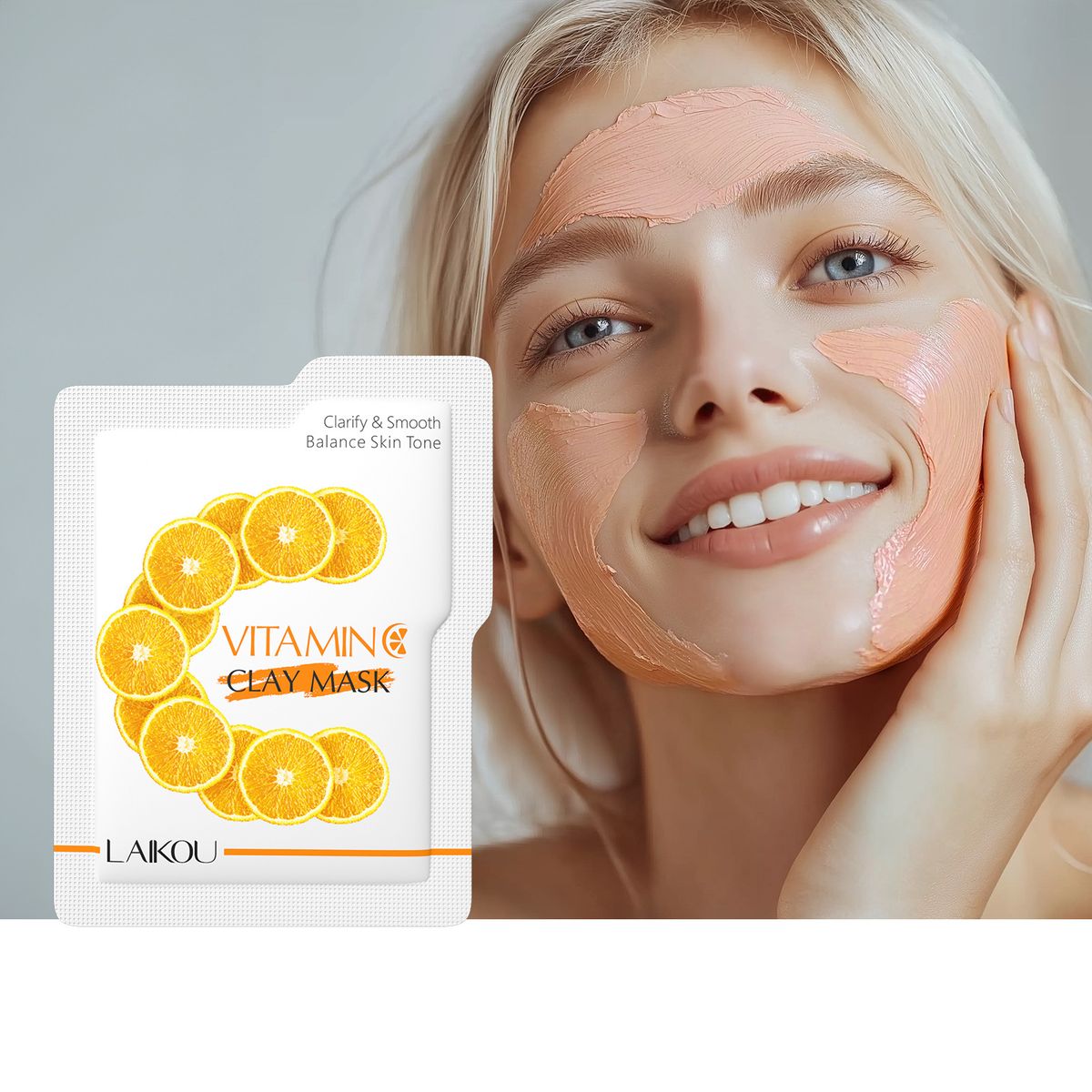 LAIKOU C-vitamin lermask 5g Enkelt stycke Rengörande porer Smear Mask_voghion.com