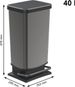 Trash Can 40l With Pedal And Lid, Rotho Paso Plastic (PP) BPA-free Trash Bin_voghion.com