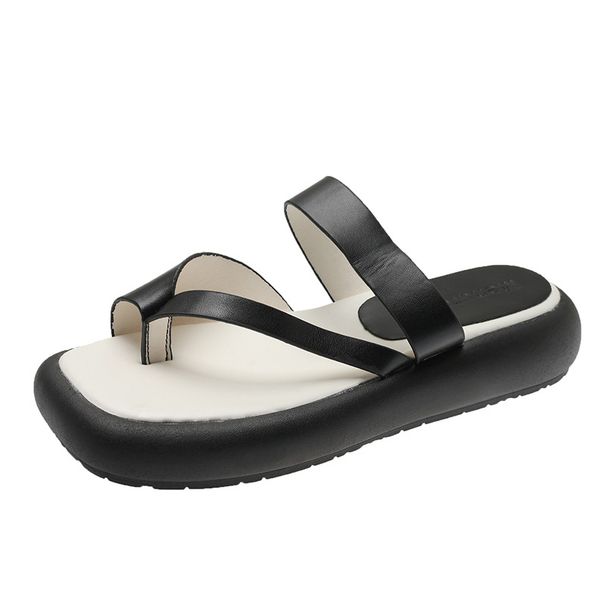 Nové sandály s tlustou podrážkou a kříženými pásky z roku 2024 pro ženy, letní svrchní oblečení, žabky ve francouzském retro stylu, plážové sandály_voghion.com