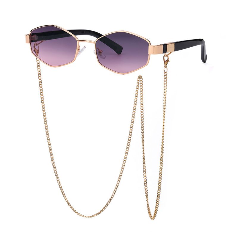 New sunglasses female fashion chain irregular frame sunglasses female glasses_voghion.com