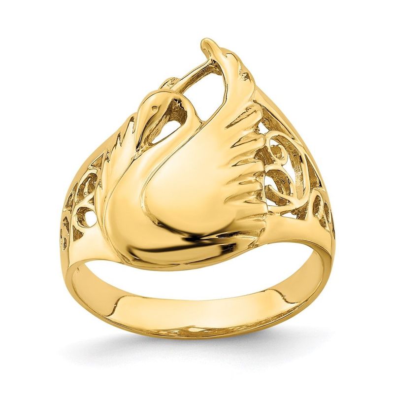 14k Polished Swan Ring_voghion.com