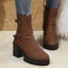 Autumn and winter fashion belt buckle explosive ankle boots cotton boots fashion boots_voghion.com
