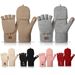 Thickened Women's Fingerless Gloves Autumn And Winter Double Layer Velvet Knitted Cold Proof Warm Writing Covered Half Finger Gloves_voghion.com