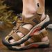 Vielseitige Sandalen für Herren, trendige Outdoor-Sportarten, Zehenkappen aus Leder, Freizeitschuhe, Hausschuhe, atmungsaktive Strandschuhe für Herren_voghion.com